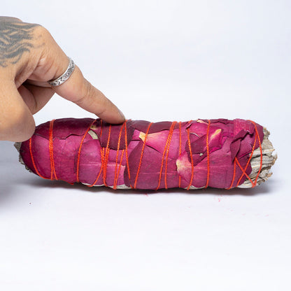 Pack Of 4 -Sage With Rose Smudge Stick Bundle