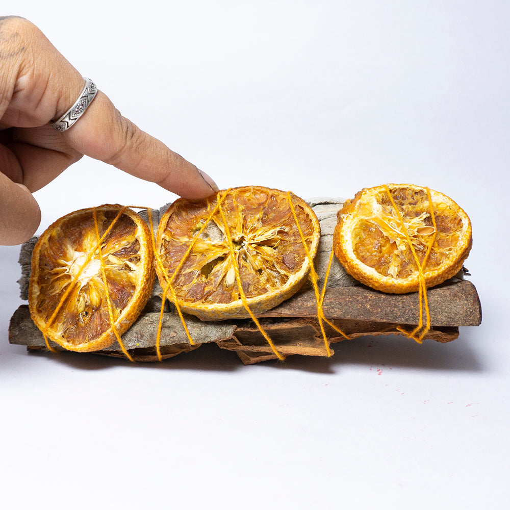 Pack Of 4 - Sage With Orange And Cinnamon Smudge Stick Bundle