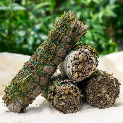Pack Of 4 - Sage With Rosemary Smudge Stick Bundle