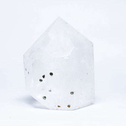 Real Pyrite Infused Clear Quartz Crystal Geode