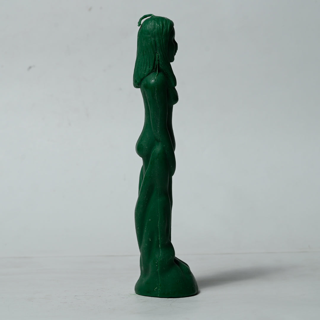 Real Female Figure Candle Green