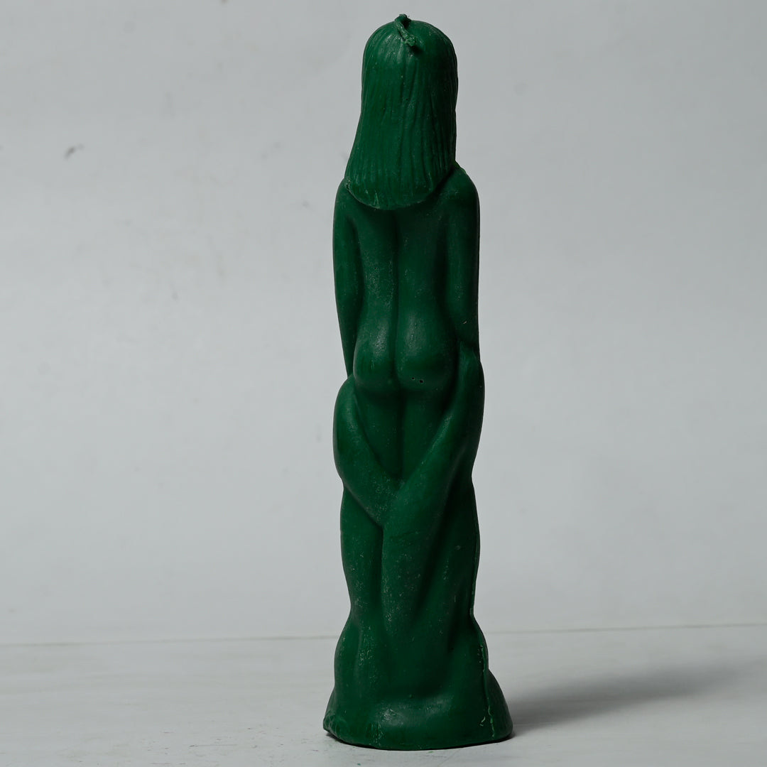Real Female Figure Candle Green