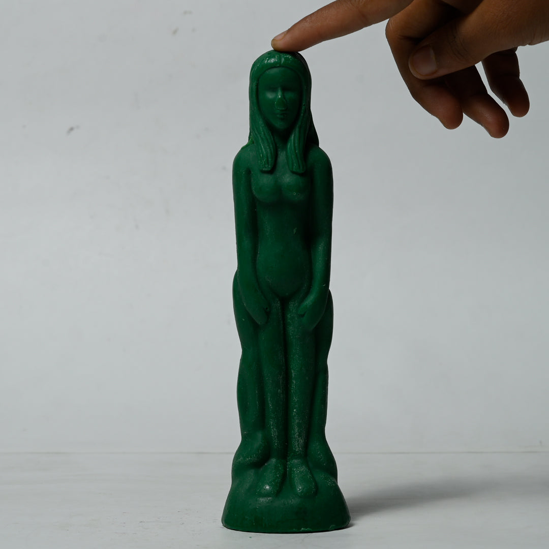 Real Female Figure Candle Green
