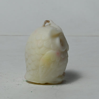 Real Owl Figure Candle White