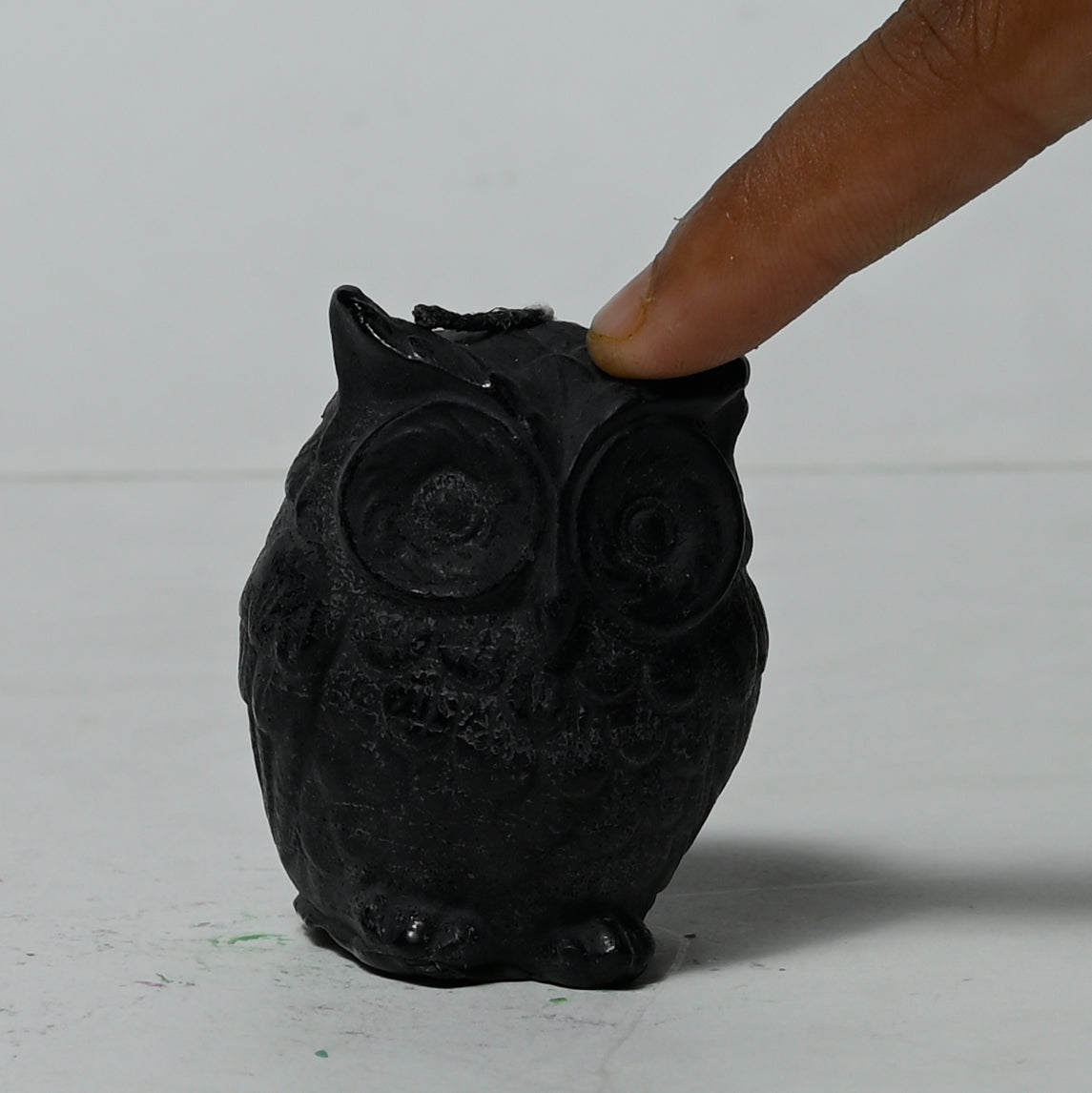 Real Owl Figure Candle Black