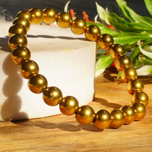 Golden Hematite Bead Bracelet