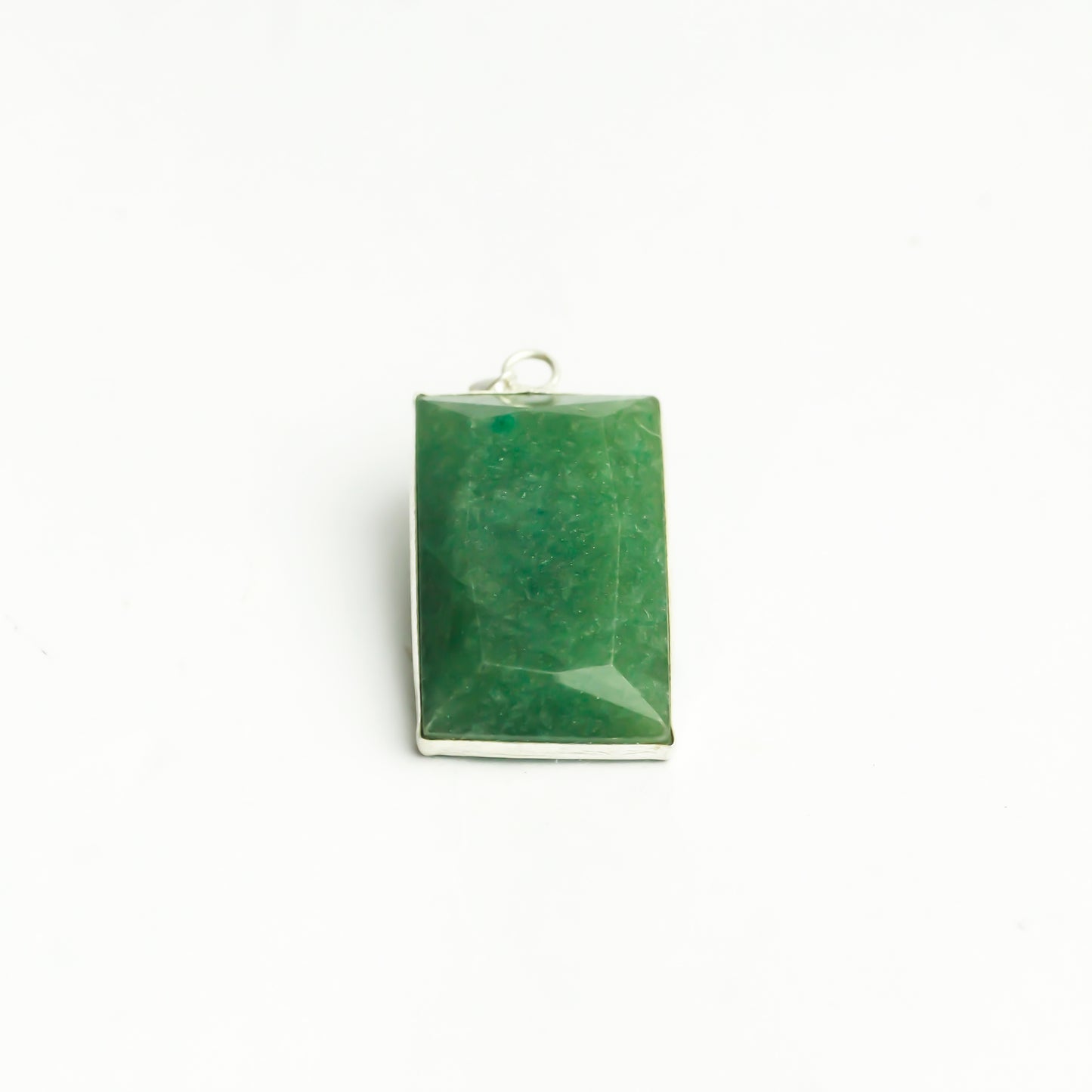 Real Green Aventurine  Silver Pendant