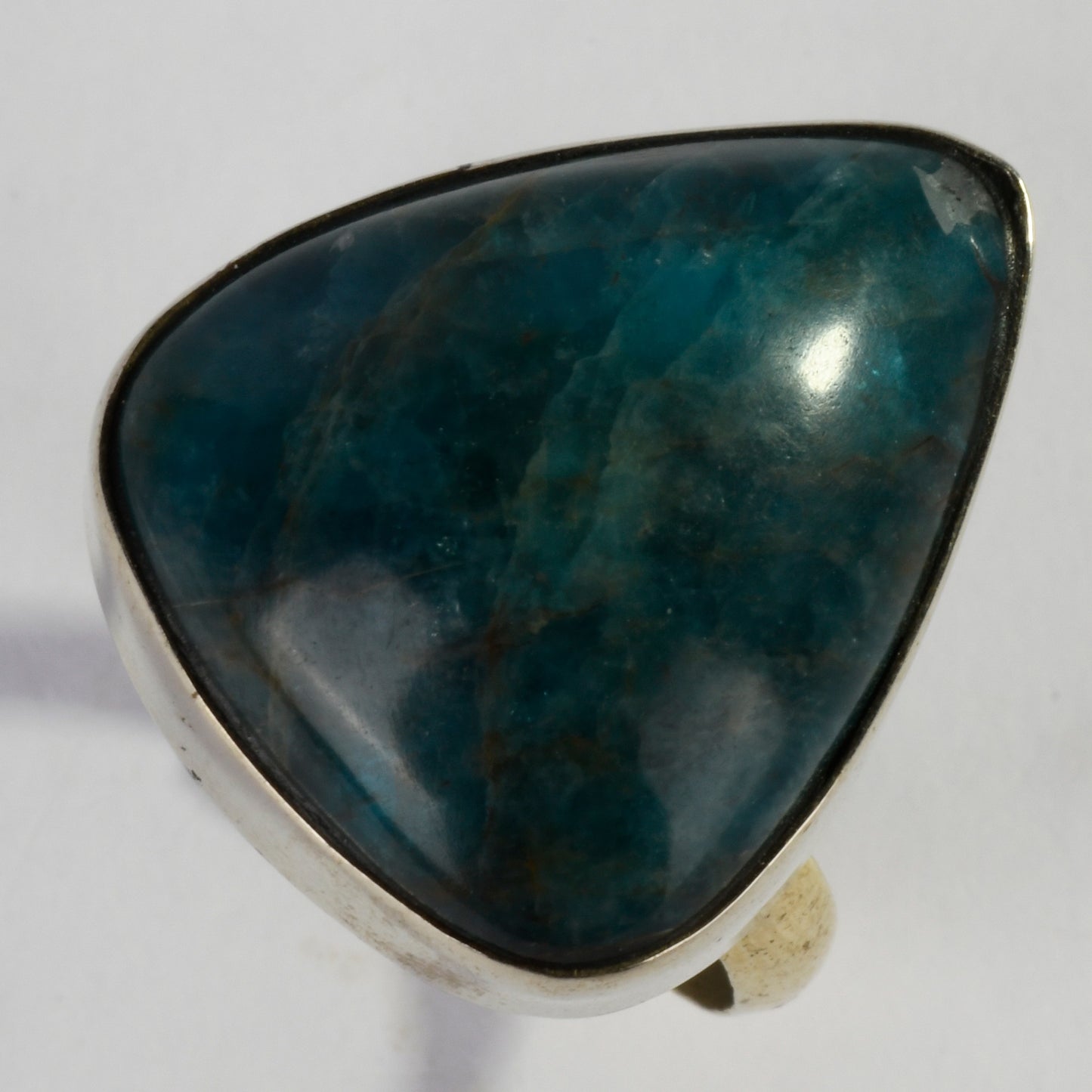 Real Blue Apatite Crystal and Stone Ring Jewellery