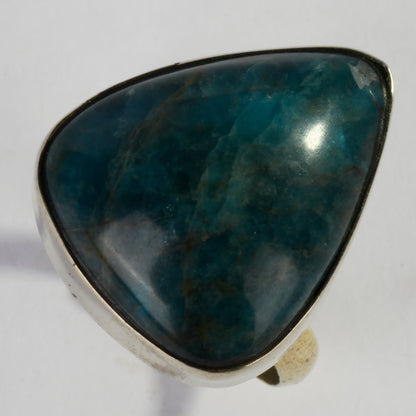 Real Blue Apatite Crystal and Stone Ring Jewellery