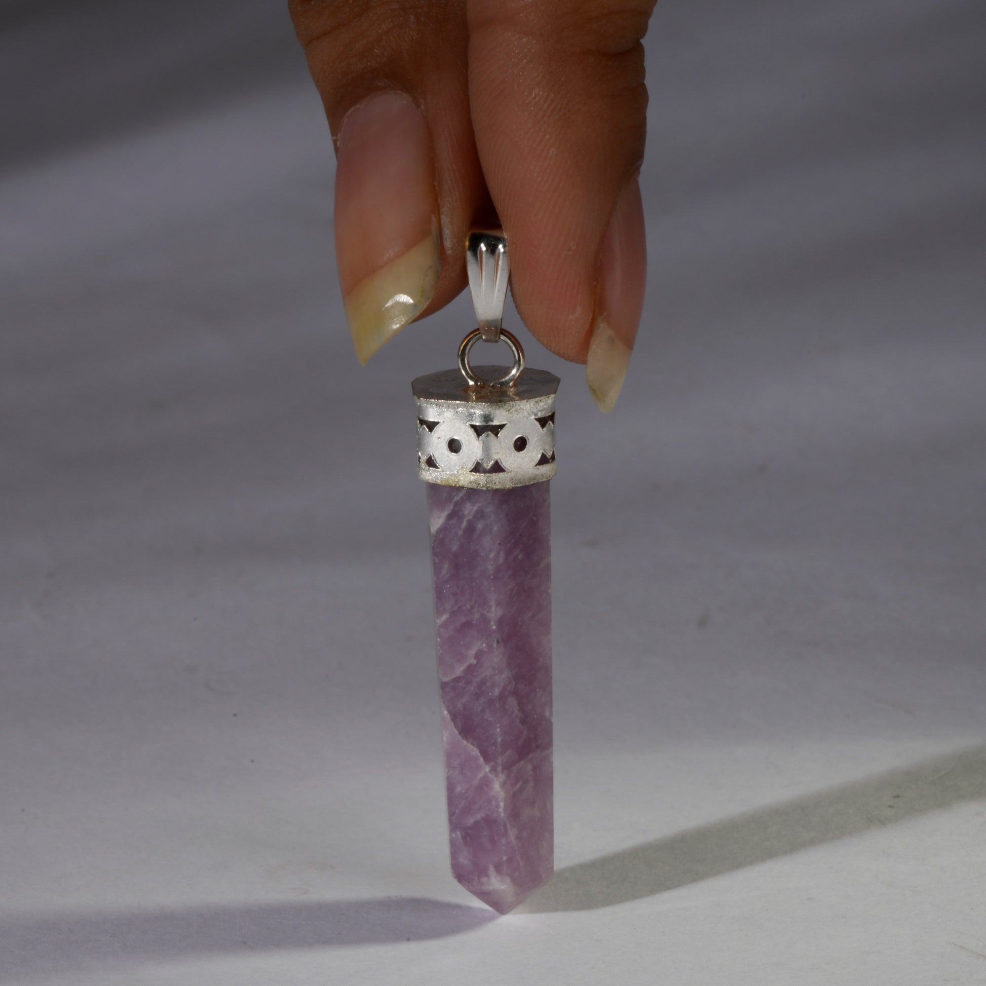 Real Lepidolite Crystal and Stone Necklace Point Pendant Jewellery