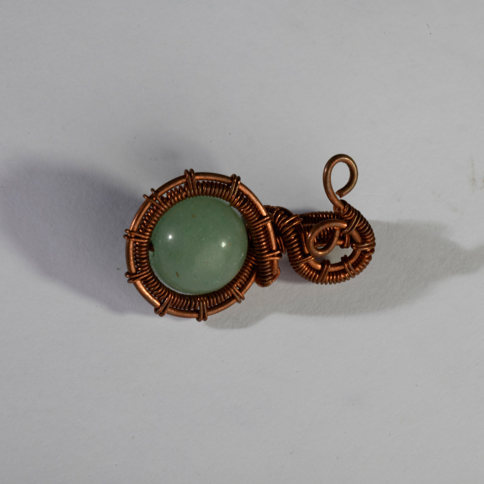 Real Green Aventurine Crystal and Stone Vintage Necklace Wire Pendant Jewellery