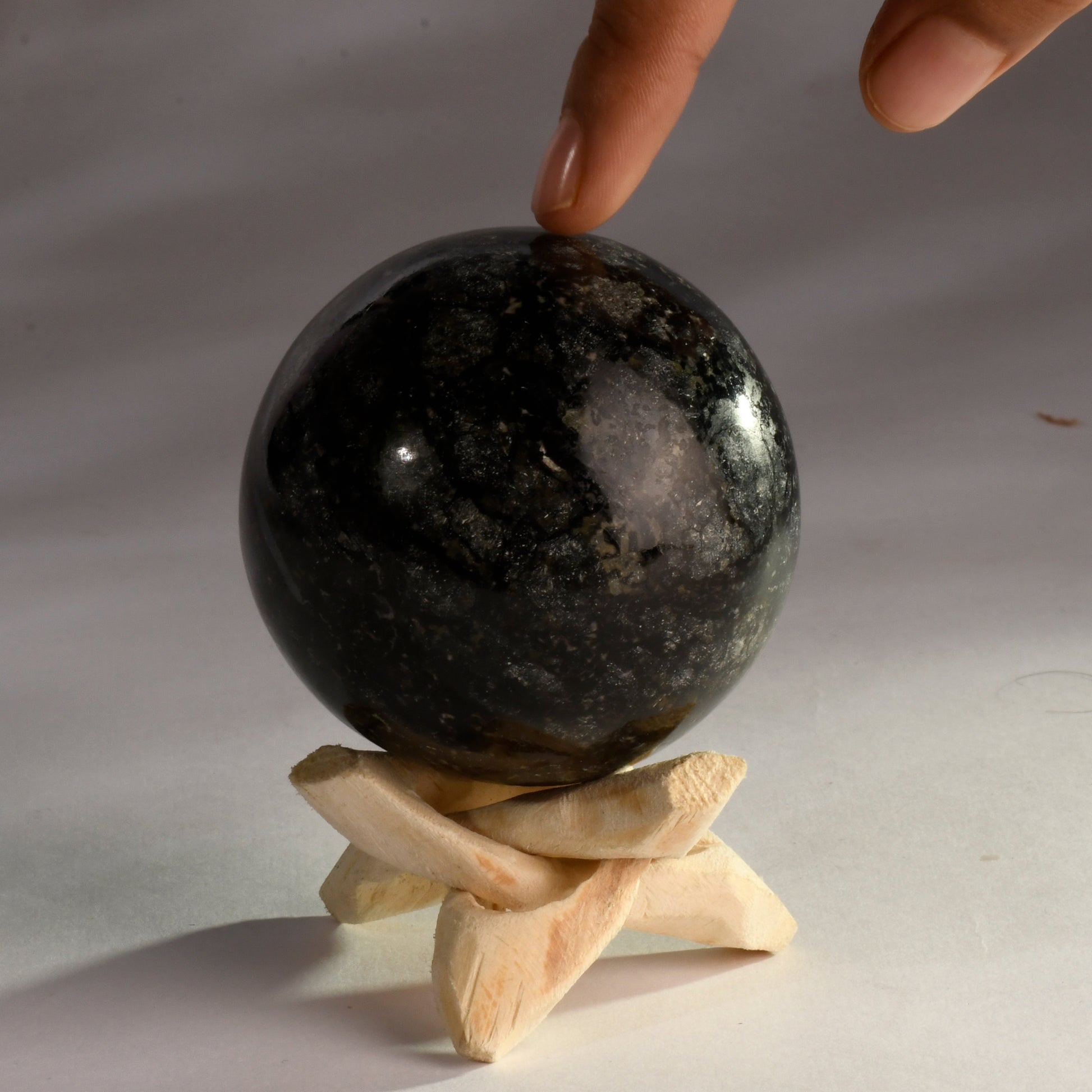 Real Nuummite Crystal Ball Sphere