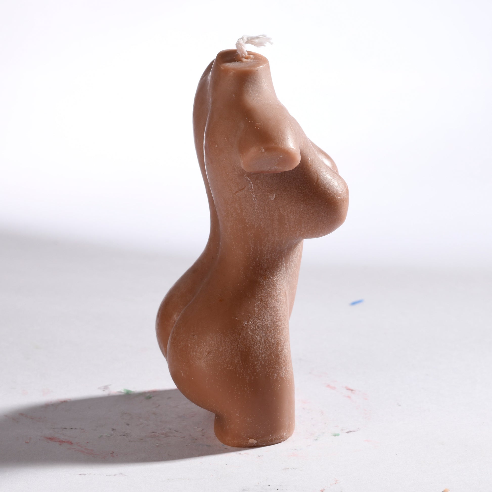Real Realistic Female Torso Slim Figure Candle Brown