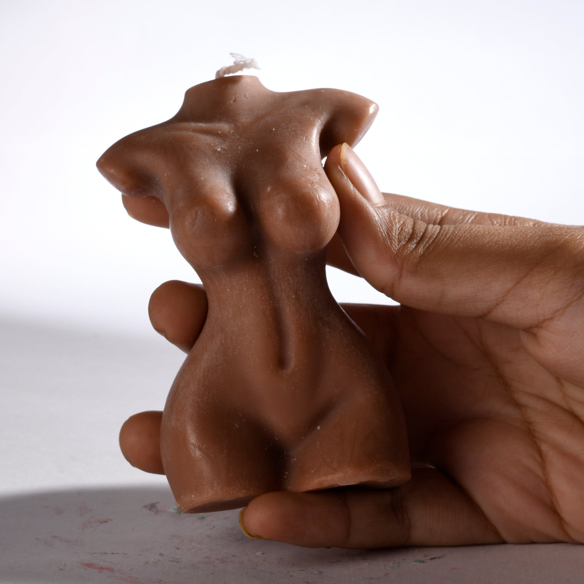 Real Realistic Female Torso Slim Figure Candle Brown
