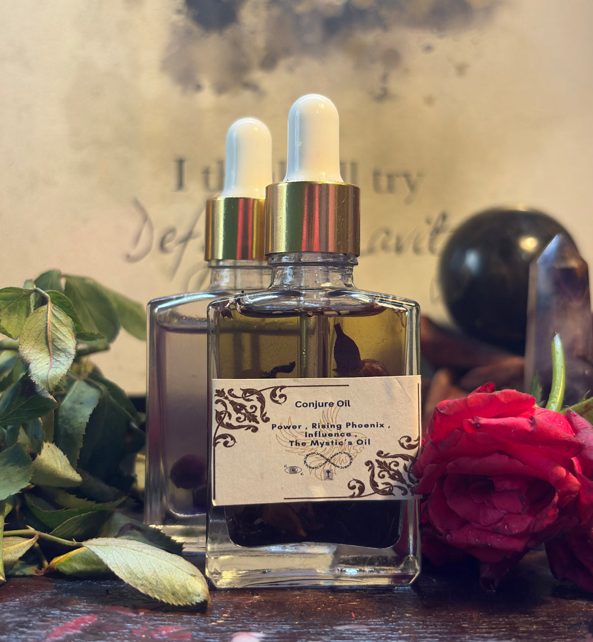 The Mystic's Conjure Oil for power, influence, attraction, and transformation rituals
