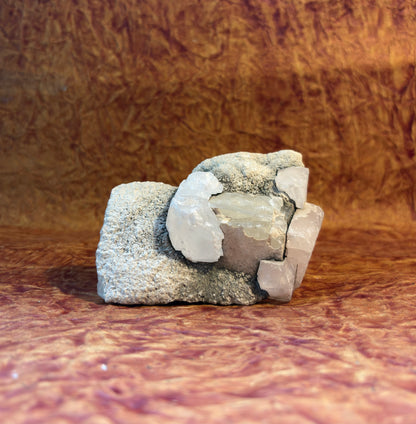 Green Apophyllite with Clear Calcite Geode for heart healing, clarity, and spiritual growth