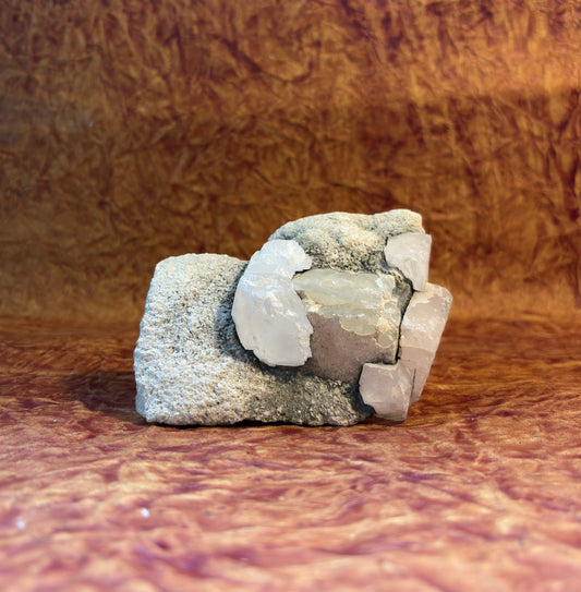 Green Apophyllite with Clear Calcite Geode for heart healing, clarity, and spiritual growth