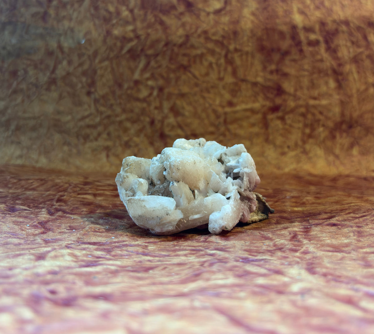 Stilbite and Pink Apophyllite geode associated with self-love, compassion, and Heart Chakra energy