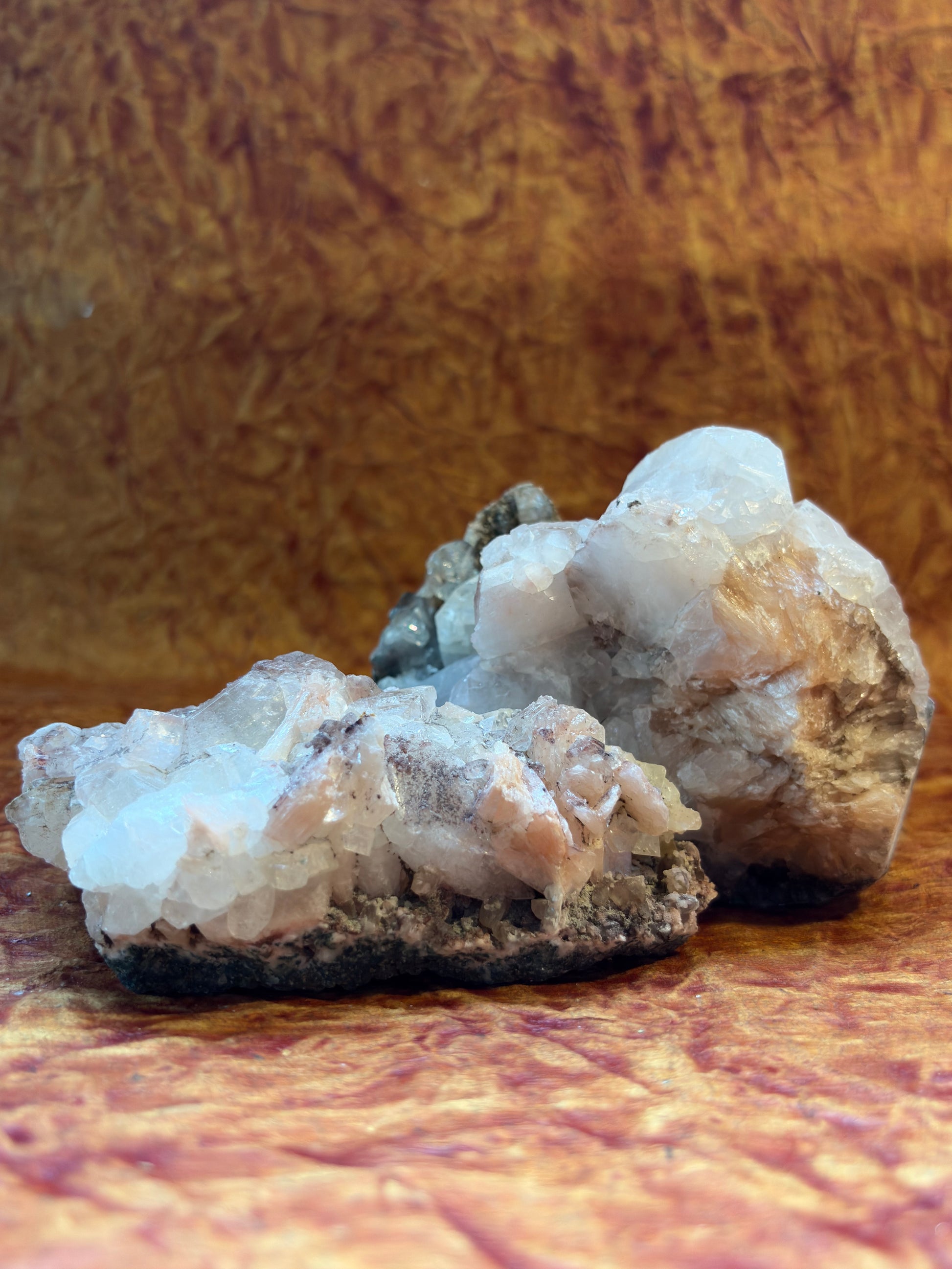 Pink Apophyllite stone associated with heart chakra, angelic guidance, and spiritual growth