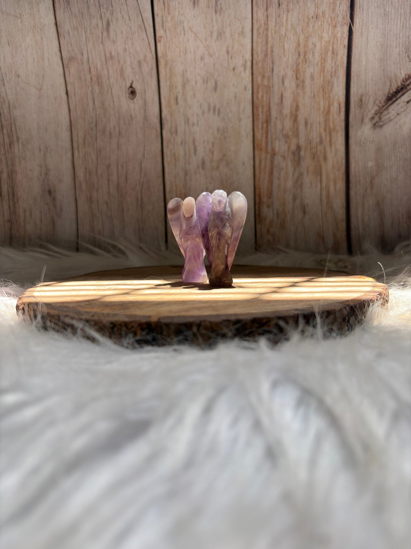 Amethyst crystal angel for calm spiritual growth and positive energy