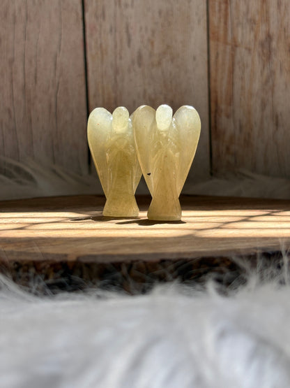 Green aventurine crystal angel for luck prosperity and emotional healing