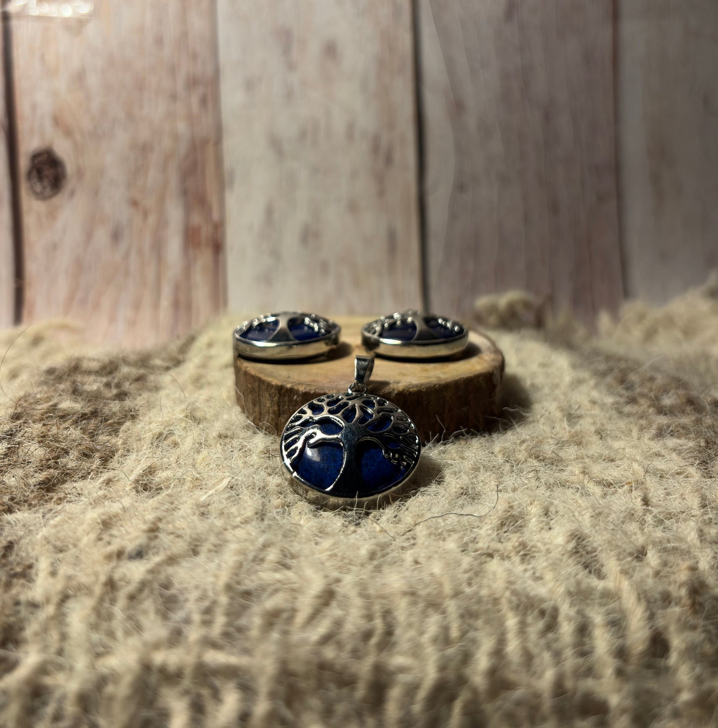 Tree of Life Lapis Lazuli Crystal Pendant for wisdom, intuition, and self-expression