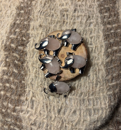 Rose Quartz crystal elephant necklace for love, compassion, and emotional healing