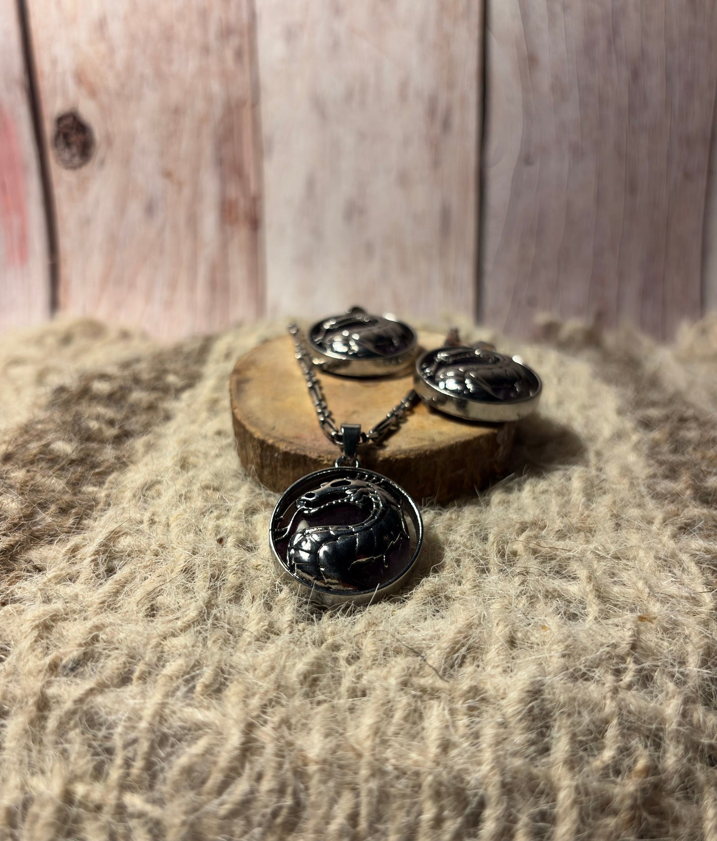 Amethyst Crystal Dragon Pendant for protection, intuition, healing, and spiritual growth