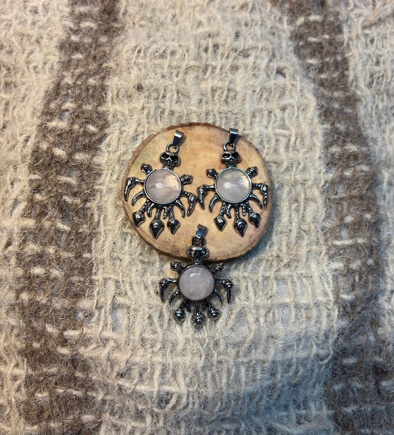 Rose Quartz Crystal Skull Pendant for self-love, emotional healing, and compassion