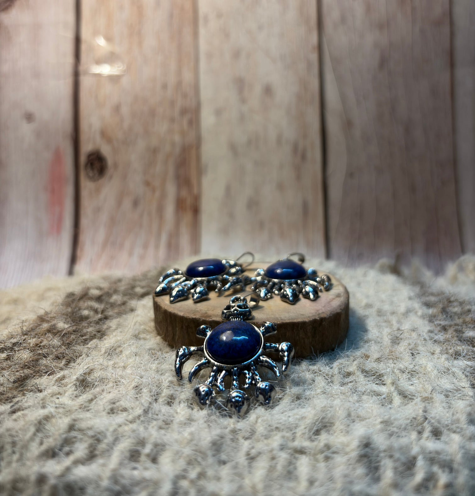 Lapis Lazuli Crystal Skull Pendant for wisdom, intuition, confidence, and transformation
