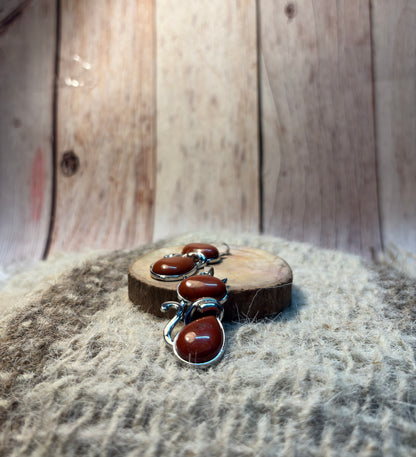 Red Jasper Crystal Cat Pendant for grounding, strength, protection, and emotional healing