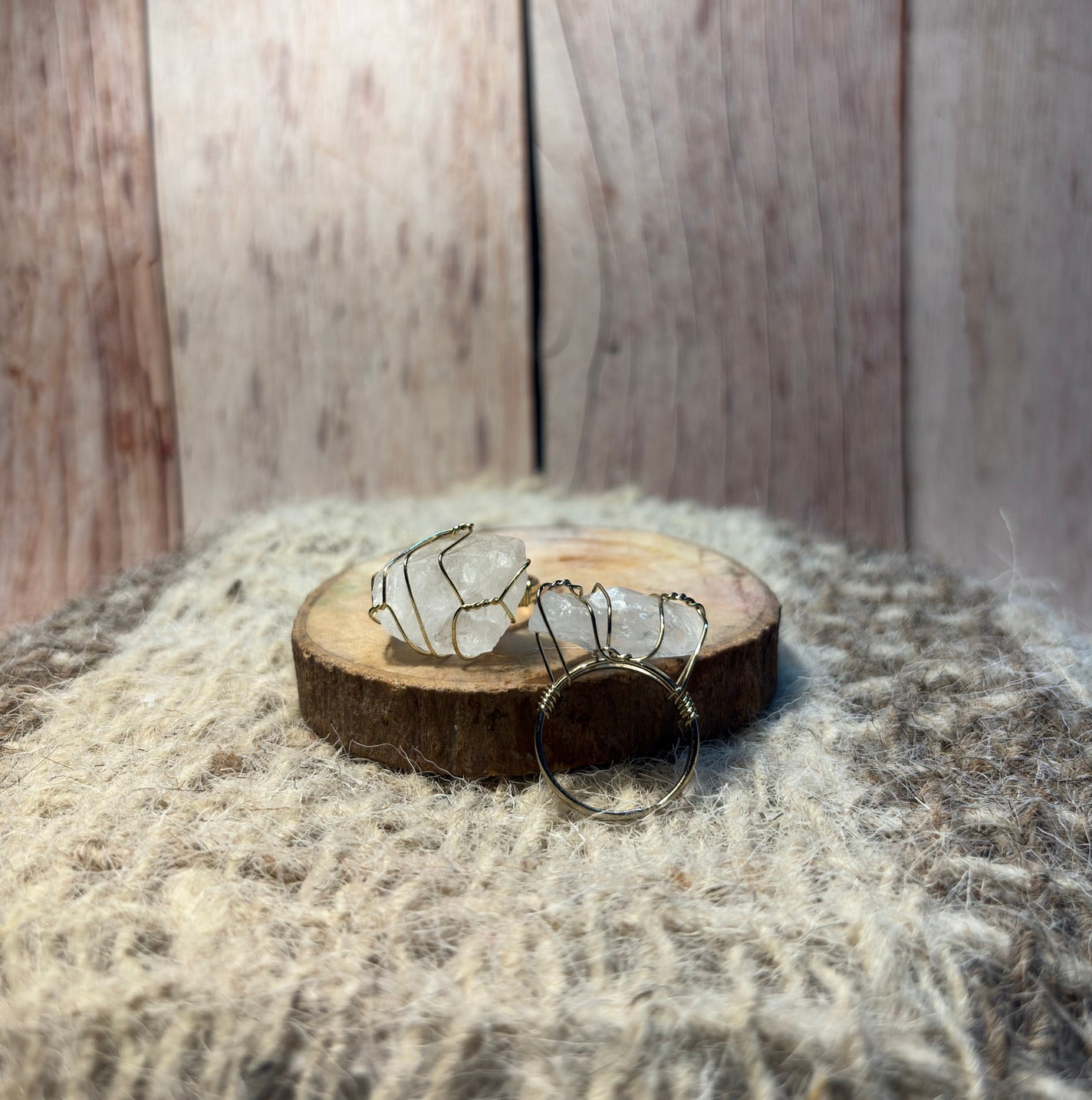 Clear Quartz Crystal Raw Ring for clarity, healing, and spiritual growth