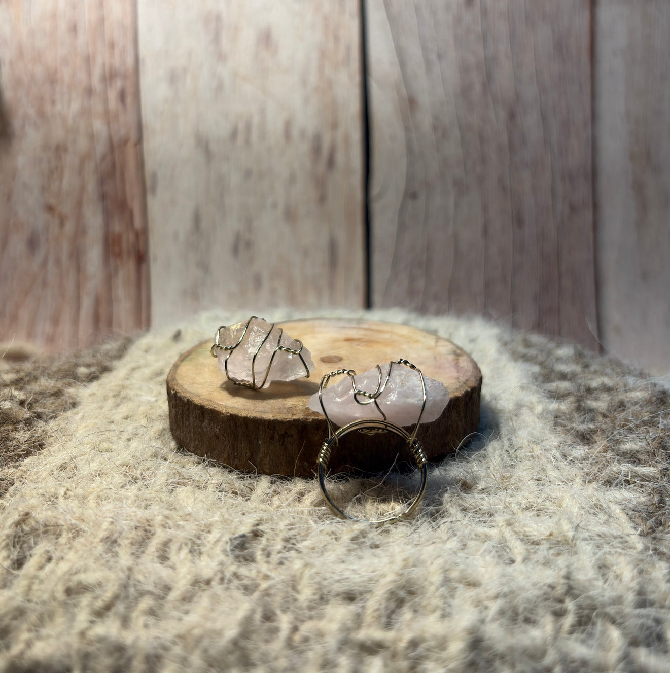Rose Quartz Crystal Raw Ring for self-love, emotional healing, and Heart Chakra balance