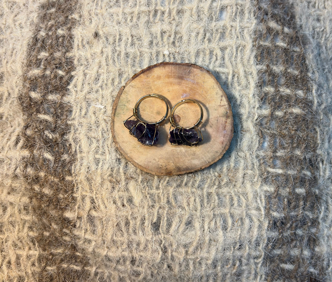Amethyst Crystal Raw Ring for spiritual healing, protection, and inner peace