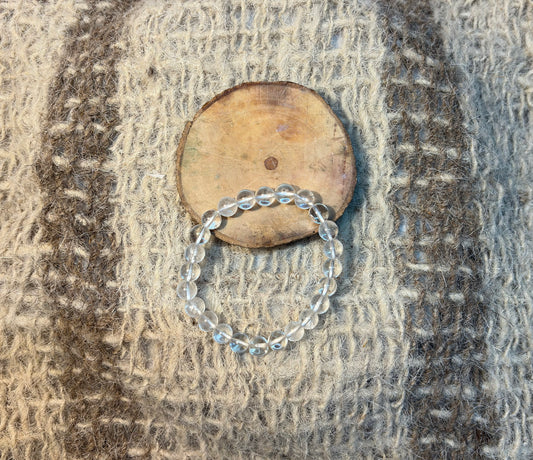 Clear Quartz crystal bracelet for Crown Chakra activation and energy cleansing