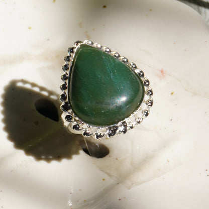 Real Green Jade Crystal Ring