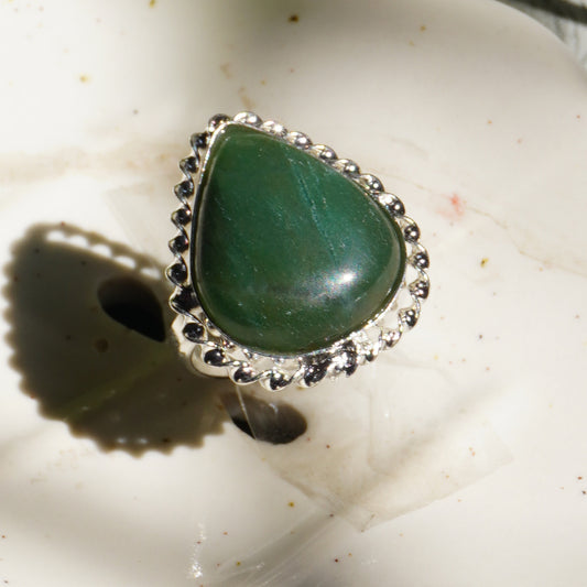Real Green Jade Crystal Ring