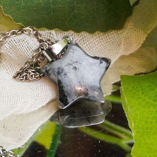 Real Labradorite Crystal Star Pendant