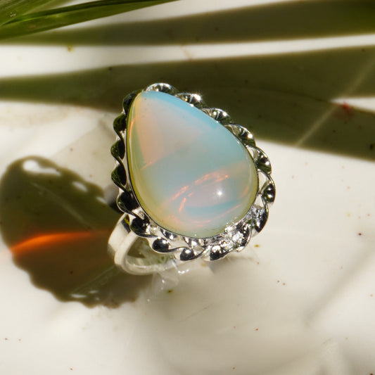 Real Opalite Crystal Ring