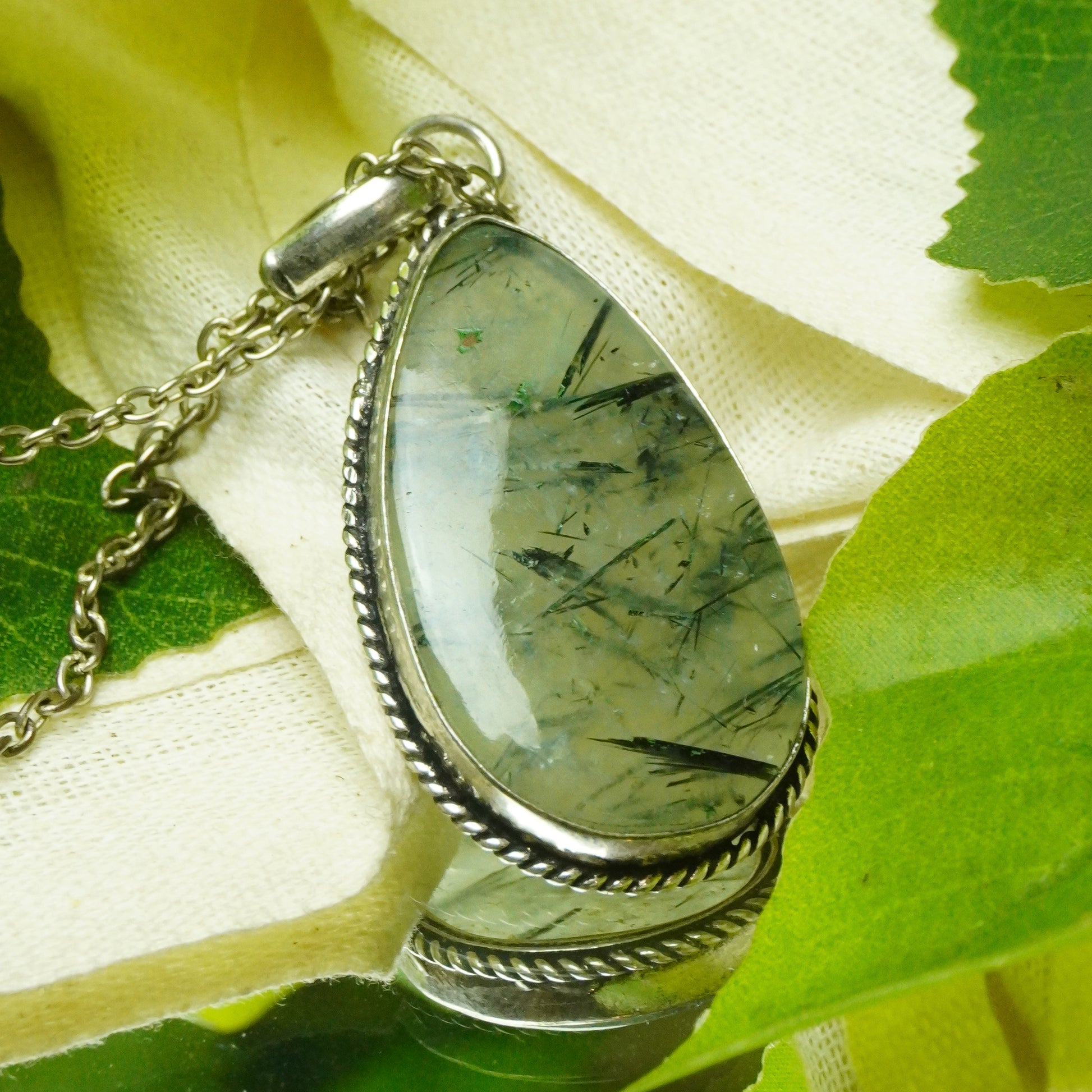 Real Prehnite Crystal Fancy Pendant