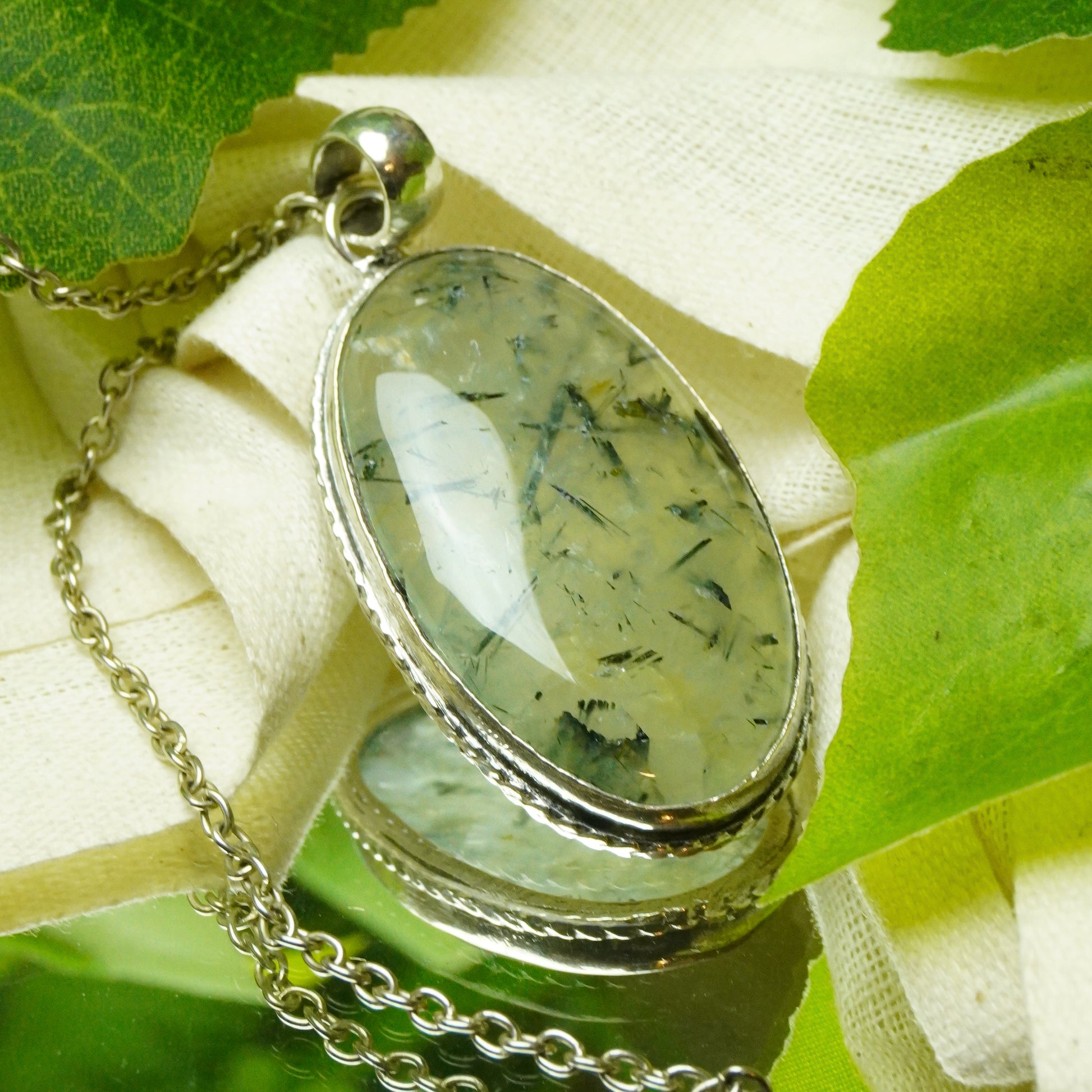 Real Prehnite Crystal Fancy Pendant