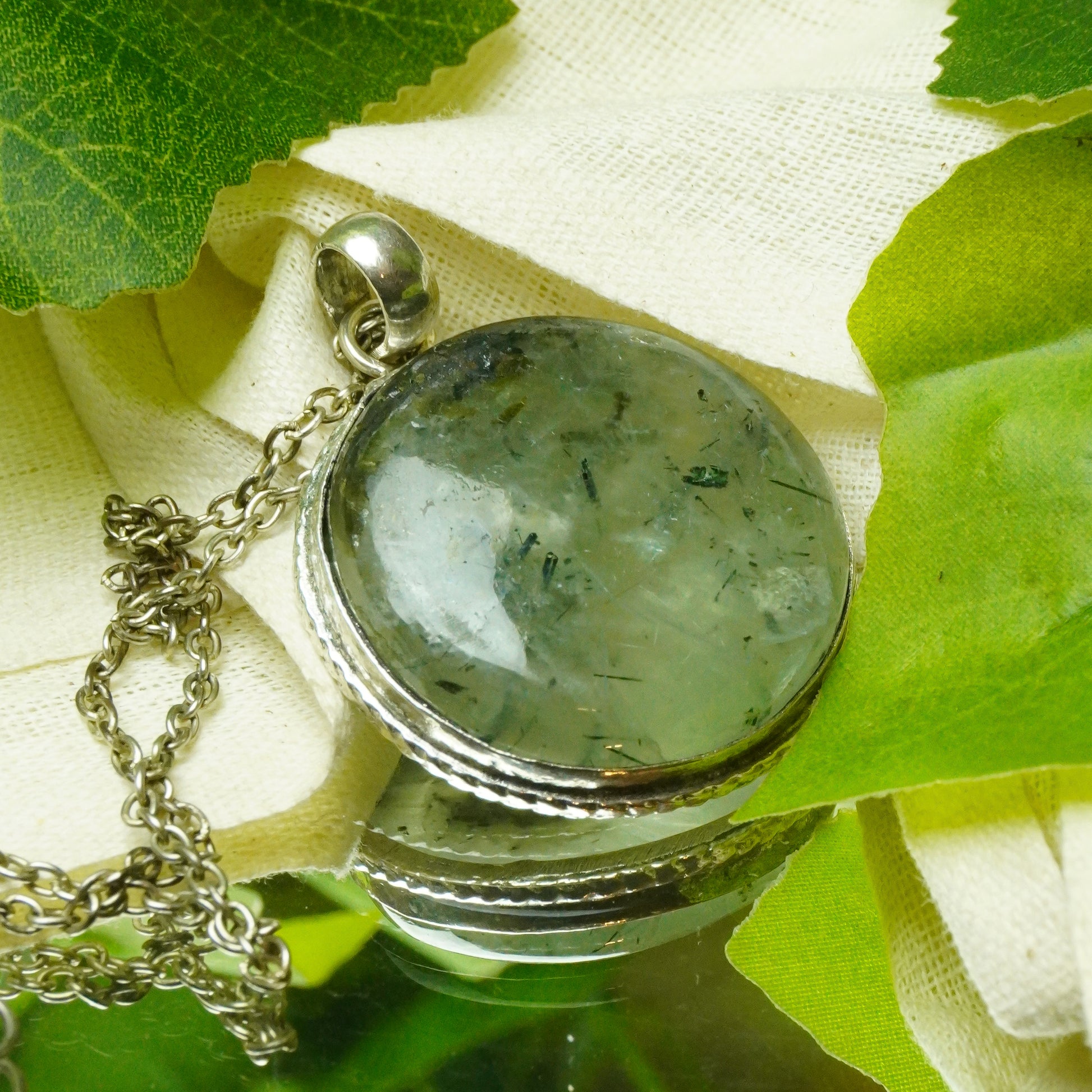 Real Prehnite Crystal Fancy Pendant