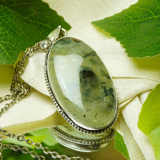 Real Prehnite Crystal Fancy Pendant