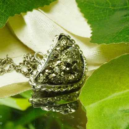 Real Pyrite Crystal Fancy Pendant