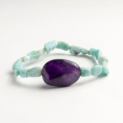 Protection, Harmony, Peace, Clarity, Spirituality  Crystal And Stone Combination Bracelet Jewellery