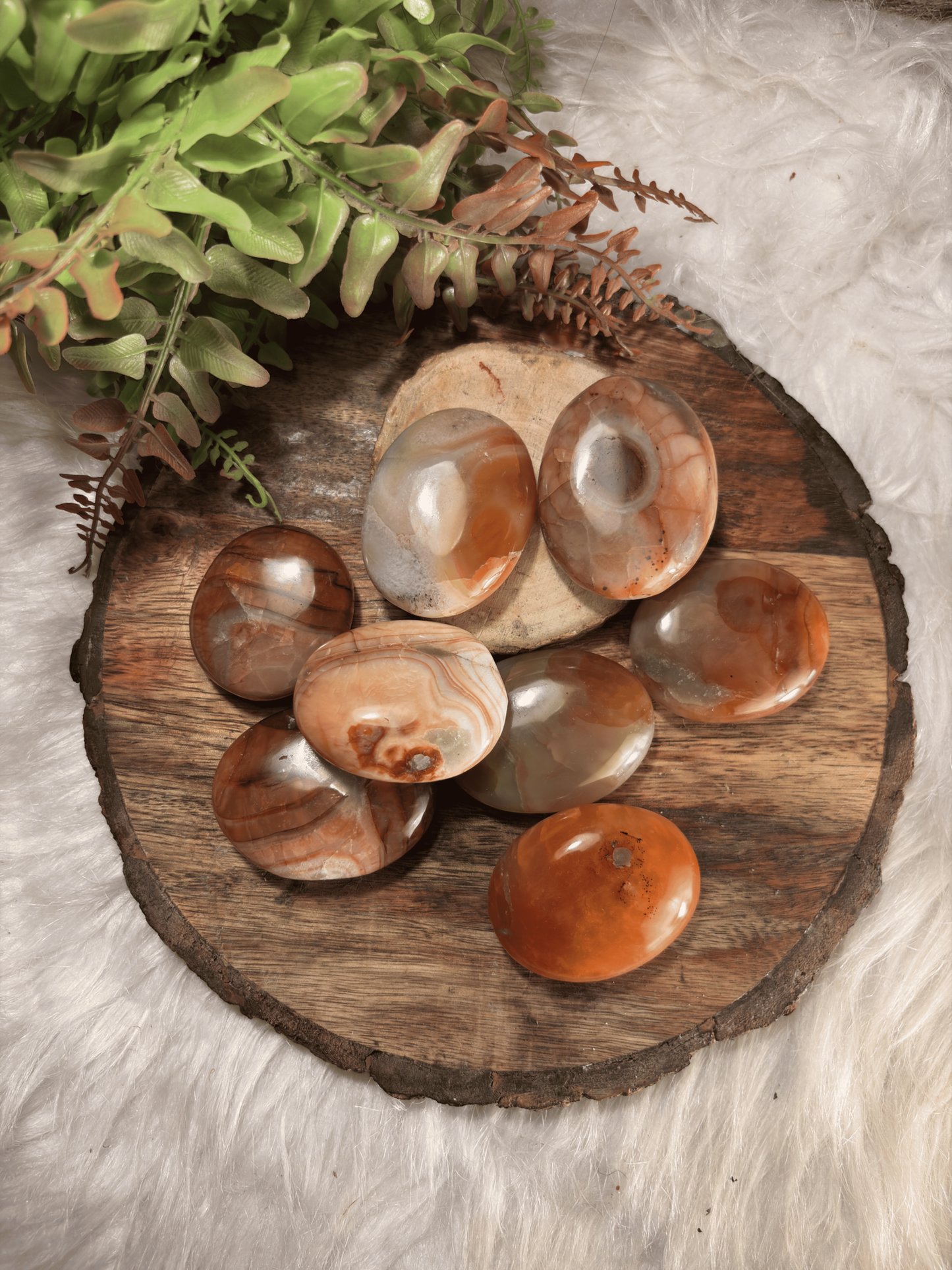Carnelian Crystal Palm Stone