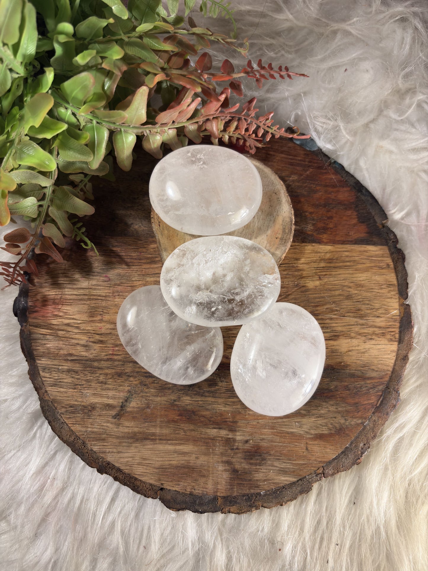 Clear Quartz palm stone crystal