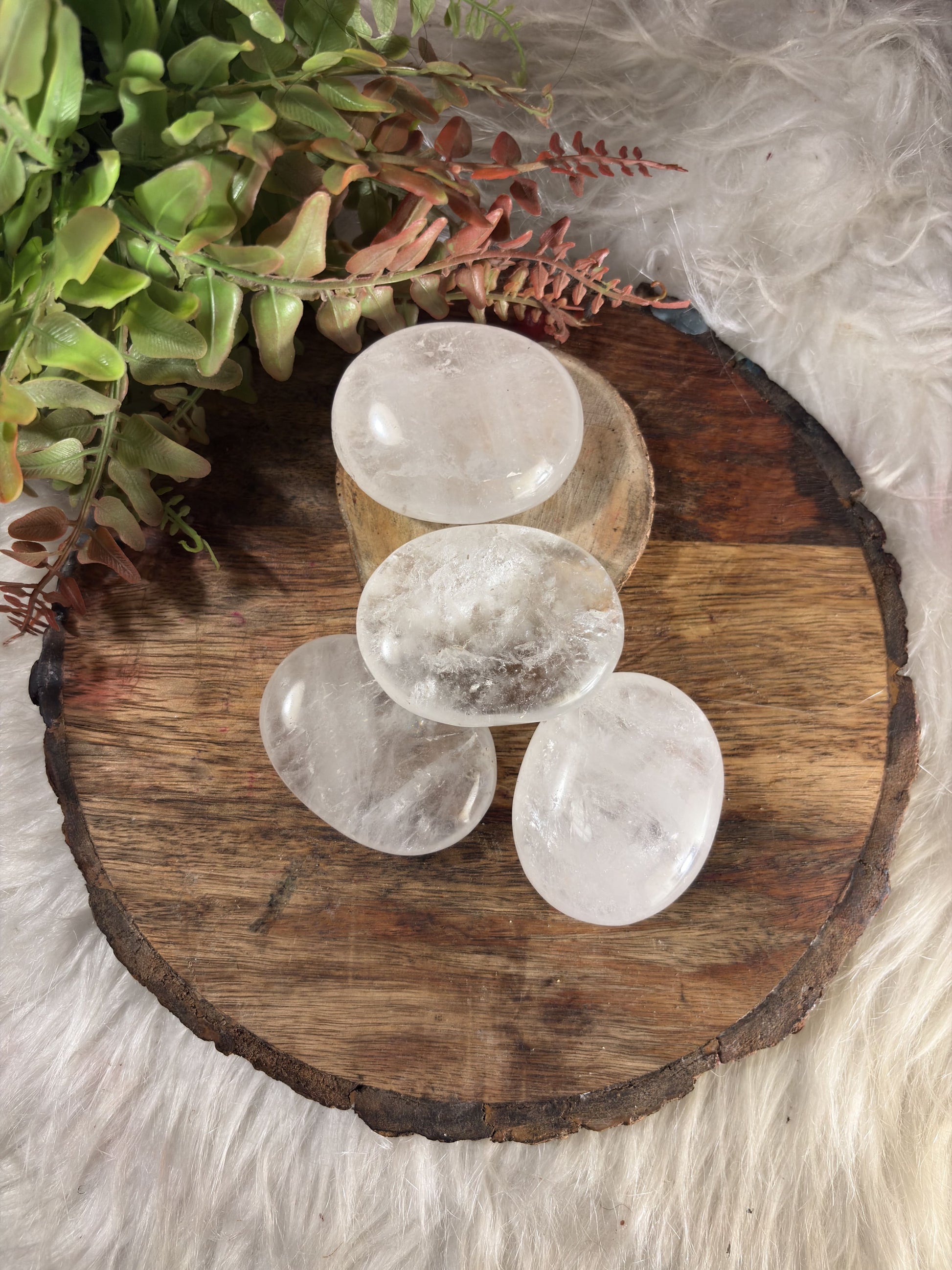 Clear Quartz palm stone crystal