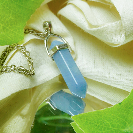 Real Blue Aventurine Crystal Point Pendant