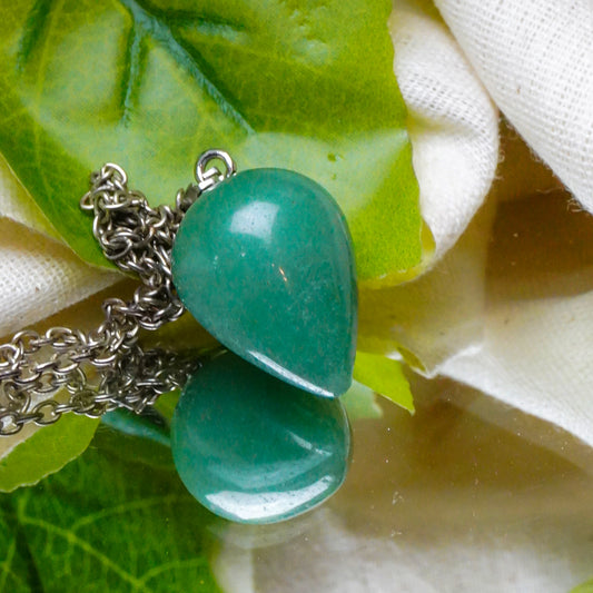 Real Green Aventurine Crystal Drop Pendant